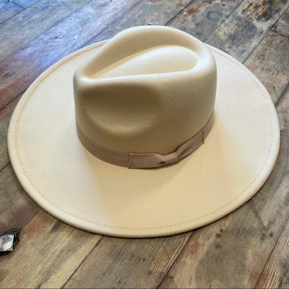 Wide Western boho rancher stiff brim Fedo… main image 11